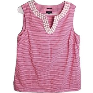 Talbots PINK & WHITE WOMENS TOP SIZE 10P